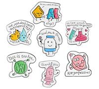 MOLUCKFU 7 pezzi Spilla Laboratorio Chimico in Metallo Decorativa Design Cartone Animato Spilli Estetici per Abbigliamento Sciarpa e Cappelli Regali Divertenti per Ufficio e Scuola