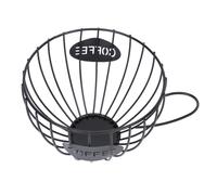 MOLUCKFU Cestino Portafrutta in Ferro Forma di Tazza da Caffè Portamerenda Compatto per Frutta Snack e Dolci Organizer da Tavolo Nero Struttura Resistente e Design alla Moda