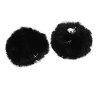 MOLUCKFU Coda di Coniglio Cosplay Morbida in Peluche 2 Pezzi con Clip Nera per Costume da Coniglietta Donna Accessori per Feste Cosplay Tema Pasqua e Halloween