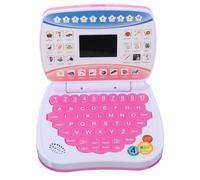 MOLUCKFU Computer Portatile Giocattolo Educativo da 1 a 5 Anni Schermo Led, Giocattolo Musicale Portatile dei Cartoni Animati per Apprendimento Precoce e Intrattenimento Rosa