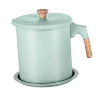 MOLUCKFU Contenitore Olio in Acciaio Inossidabile con Filtro Resistente al Calore per Cucina Separatore Grasso e Raccoglitore Olio Usato per Friggere e Grigliare