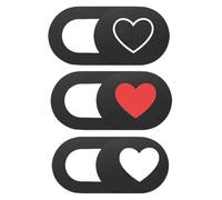 MOLUCKFU Copertura per Fotocamera Laptop Adesivo Forte in ABS Nero, 3 Pezzi a Forma di Cuore per Protezione Webcam e Vita Digitale Sicura