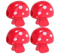 MOLUCKFU Copri-Testine per Spazzolino da Viaggio a Fungo 4 Pezzi Custodia Portatile in Plastica Resistente Tappo Antipolvere Compatto per Campeggio Scuola e Palestra Colore Rosso