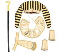 MOLUCKFU Costume Egiziano Halloween con Accessori da Sovrano Regolabile e Dettagli Autentici per Feste Cosplay e Carnevale Uomo e Donna