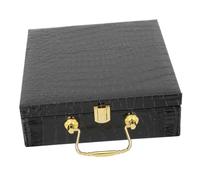 MOLUCKFU Custodia Per Sigari Portatile Manico, Scatola Portasigari in Legno Pu Coperchio Ribaltabile e Rivestimento Interno Eva 20,5x20,5x7,5 Cm, Contenitore Per Sigari Da Viaggio e Regalo Elegante