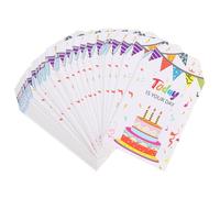 MOLUCKFU Etichette per Sacchetti di Dolcetti di Compleanno con Stringhe, 120 Pezzi con 20 Metri di Spago, Tag per Feste di Buon Compleanno con Superficie Scrivibile per Regali e