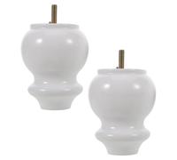 MOLUCKFU Gambe per Mobili in Legno Massello 10 CM Piedini di Supporto per Divani e Armadietti Set da 2 Pezzi Viti per Restauro e Rinnovamento Arredamento in Stile Europeo Transizionale