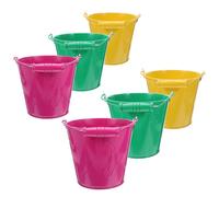 MOLUCKFU Giocattolo Secchiello da Spiaggia in Ferro Manico in Legno Set 6 Pezzi Dimensioni Compatte 125X11X9 CM Giocattolo per per Attività All’Aperto e Asilo Nido Colore Casuale