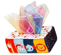 MOLUCKFU Giocattolo Sensoriale Scatola di Fazzoletti per Ragazzo Ragazza Gioco Interattivo per Piccoli Materiale Sicuro senza Odore Stimola Coordinazione Occhio-Mano e Sviluppo