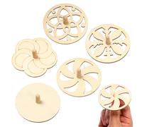 MOLUCKFU Giroscopi Fai da Te in Legno Non Finiti 20 Pezzi per Bambini Creativi, Trottole in Legno da Dipingere, Giocattoli Educativi per Abilità Motorie e Attività Colore Casuale