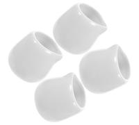 MOLUCKFU Gravy Boat in Ceramica Bianca, Set 4 Pezzi, Mini Tazza da Latte da 50 ml con Beccuccio, per Condimento e Brodo a Casa