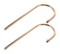 MOLUCKFU Kit 2 Pezzi Asta Lampada Curva Filettata 215mm Accessorio Fai da Te per Lampade da Parete e Lampadari, Tubo Curvo Compatto per Illuminazione in Corridoi e Ingressi