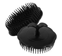 MOLUCKFU Massaggiatore per Cuoio Capelluto 2 Pezzi Spazzola Massaggiante in Plastica Nera Setole Delicate Spazzola da Bagno Piccola per Scrub e Pulizia Chioma Uso Bagno e Lavaggio
