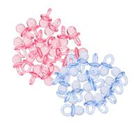 MOLUCKFU Mini Ciucci Acrilici Trasparenti Bomboniere Creative per Festa e Regalo Ricordo per Shower Maschietto 100 Pezzi (50 Rosa + 50 Blu) Decorazioni Gioco per Ragazzo Ragazza
