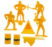 MOLUCKFU Miniature Realistiche di Operai per Decorazioni Torte Tema Figurine in Plastica Resistenti per Scenari Costruzione e Giochi di Ruolo