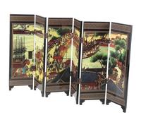 MOLUCKFU Paravento Mini Vintage Divisorio Per Ambienti Ripiani in Materiale Stabile, Decorazione Da Tavolo Per Casa, Ufficio e Interni, Regalo Per Amanti Della Cultura Cinese