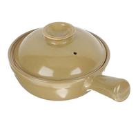 MOLUCKFU Pentola in Terracotta Cinese da 05L Manico Singolo e Coperchio Casseruola per Stufati e Brodi Resistente al Calore per Cucina Casalinga e Riunioni Familiari