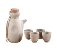 MOLUCKFU Portabottiglia e Tazzine da Sake in Ceramica Giapponese Design Semplice e Resistente per Uso Domestico Bar e Ristoranti Bordi Lisci e Artigianato Raffinato per Vino e Liquori
