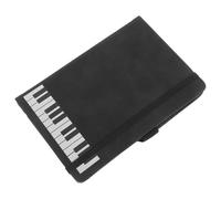 MOLUCKFU Quaderno A6 con Note Musicali a Tema Musicale, Copertina in Pu Nero, Portatile e Multifunzionale per Studenti e Ufficio, per Diario e Disegno Creativo
