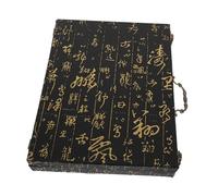 MOLUCKFU Scatola Porta Giochi Mahjong in Legno con Ampio Spazio Interno e Design Impresso per Organizer Accessori da Viaggio per Giochi da Tavolo Cinesi