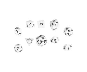 MOLUCKFU Set da 10 Dadi Multifaccettati in Acrilico Bianco Numeri Chiari e Colori Vivaci per Giochi da Tavolo ed Educazione