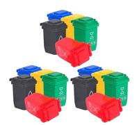 MOLUCKFU Set da 15 Mini Bidoni della Spazzatura in Plastica Robusta per Casa delle Bambole Piccoli Contenitori per Riciclaggio e Pulizia Accessori per Scene di Gioco e Arredamento