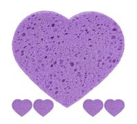 MOLUCKFU Spugne per Trucco Riutilizzabili a Forma di Cuore 5 Pezzi in Spugna per Pulizia Viso e Massaggio Pelle Design Vibrante e Compatto