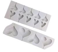 MOLUCKFU Stampo per Lecca-lecca in Silicone a Forma di Cuore 2 Pezzi, Grandi e Piccoli, Flessibile e Antiaderente, per Dolci Fai da Te e Caramelle Fatte in Casa, Accessorio per Cucina