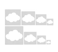 MOLUCKFU Stencil Nuvole Design Unico Motivo Nuvola 8 Pezzi in Pet Riutilizzabili Facili da Usare per Pittura su Tela e Tessuto per Attività DIY in Famiglia