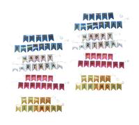 MOLUCKFU Striscione di Buon Compleanno in Lamina Specchiata 8 Set Bandierine Colorate Oro Argento Azzurro e Rosa per Decorazioni di Festa a Casa e Addobbi per Porte