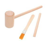 MOLUCKFU Strumenti per Archeologia in Legno con Martello Scalpello e Pennello Kit Gioco Creativo per Sviluppo Abilità Motorie e Coordinazione Occhio-mano Regalo