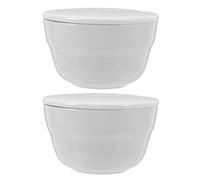 MOLUCKFU Tazza da Caffè in Porcellana con Coperchio Misurino Espresso Impilabile Ciotola Degustazione Caffè Versatile per Gelato Salse e Zuppe