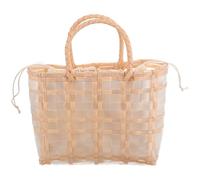 MOLUCKFU Woven Tote Bag for Women, Hand Bags, Summer Bags, Beige, in PVC e Tessuto, Capiente, per Beach e Shopping