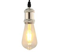 Molumvel 2 portalampada E27 in alluminio, nichel satinato, attacco Edison vintage per lampade a sospensione, portalampada resistente alla ruggine per interni
