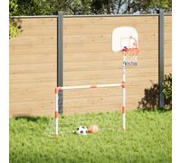 Molumvel Set porta da calcio e canestro da basket per bambini, 98 x 50 x 70 cm, centro sportivo multifunzione per giardino e stanza, con mini palline e pompa, a partire dai 3 anni