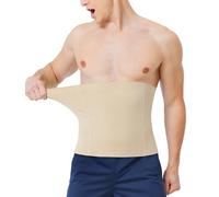MOLUTAN Senza cuciture per allenamento della vita per gli uomini corsetto controllo pancia Shapewear fascia addominale fascia pancia sotto i vestiti cintura più sottile, Beige chiaro., X-Large