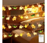 MOLVCE Catena luminosa con animali, decorazione per interni, 1,5 m, 10 LED, luce bianca calda, in acrilico, funzionamento a batteria con timer, luci decorative per camera da letto, cameretta dei