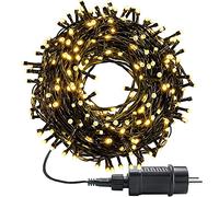 MOLVCE Luci Natale esterno Luci Albero di Natale 30m 300LEDs, 8 Modalità + timer + memoria, 31V Voltaggio di sicurezza, cavo impermeabile Per Casa/Natale/Giardino/Feste, bianco caldo