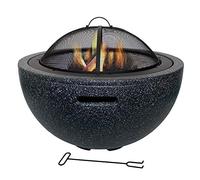MOLVUS Braciere da giardino, diametro del braciere: 75,5 cm, con griglia per barbecue, in metallo, da giardino, patio, braciere, braciere, braciere da esterno