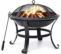 MOLVUS Braciere per esterni, barbecue a legna per esterni, feste, barbecue, braciere, giardino, patio, legno, set di utensili da cucina, fornello per braciere