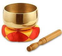 MOLVUS Set di campane tibetane per meditazione in ottone con cuscino ammortizzante realizzato a mano in Nepal per yoga, meditazione, sollievo dallo stress e guarigione spirituale chakra e consapevolezza