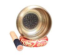MOLVUS Set di campane tibetane tibetane in lega Buddha per meditazione, terapia del suono, realizzata a mano in Nepal, facile da suonare, con cuscino per yoga, preghiera, chakra, guarigione,