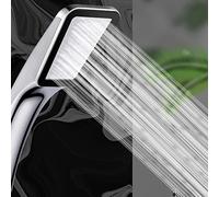 MOLVUS Soffione Doccia con 300 Fori, soffione Doccia ionico ad Alta Pressione a Risparmio idrico, Getto Doccia Leggero con Maniglia a Pioggia Quadrata, con Tubo Flessibile/Base per Trapano, Cromato