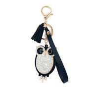 Molyorch 1 Pezzi Portachiavi Strass Forma Gufo, Scintillante Gufo Portachiavi, Portachiavi Gufo Strass, per Decorazione Portachiavi, Borsa Decorativa, Accessori Auto (nero)