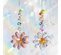 Molyorch 2 Pezzi Acchiappa Sole in Cristallo, Pendenti Suncatcher Decorazione, Acchiappasole Cristallo per Casa Giardino Matrimon Feste Decorazioni