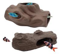 Molyorch 2 Pezzi Ornamento Gamberetti, Decorazione Acquario, Nascondiglio Ceramica, per Acquario, Decorazione Dell'acquario, Decorazioni Paesaggistiche (Forma Legno)