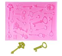 Molyorch 3D Chiave Stampini, Stampi Vintage in Silicone, Stampi Per Torta Forma Di Chiave, per Fare Torte, Decorazione per Biscotti, DIY Artigianato (Rosa)