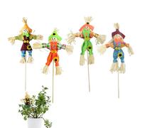 Molyorch 4 Pezzi Autunno Spaventapasseri Giardino Piccolo, Spaventapasseri Ornamenti Autunno, per Vasi di Fiori Autunnali, Decorazione del Giardino, Decorazione del Festival
