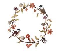 Molyorch Ghirlanda per porta moderna - Decorazione da appendere rotonda per l'anno per esterni, giardino, ufficio - ghirlanda di metallo