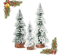 Molyorch Mini albero di Natale artificiale, mini albero di Natale verde con effetto neve, per decorazioni natalizie, decorazione da tavolo, vetrina